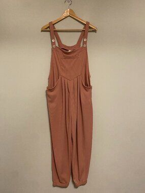 Halara Pocket Waffle Casual Jogger Overalls, XL (12-14), Pink